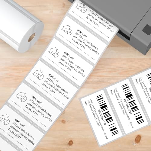 4 x 2 Inch Direct Thermal Labels, 12 Rolls, 9,000 Labels | Compatible with Zebra, Rollo and Other Desktop Direct Thermal Printers, Permanent Adhesive, Easy-Tear Perforations - size: 4" x 2"