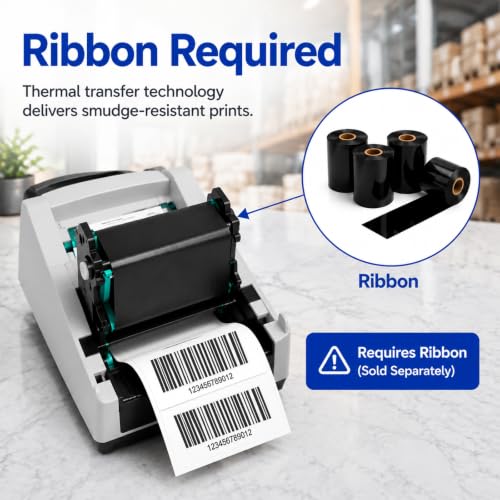 Desktop Thermal Transfer Labels, 4 x 6 in, 4 Rolls - size: 4"x6"