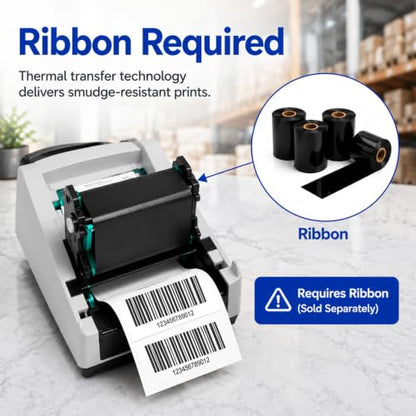 Desktop Thermal Transfer Labels, 4 x 2 in, 4 Rolls - size: 4"x2"