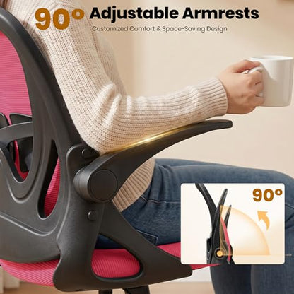 Drafting Chair Tall Office Chair with Flip-up Armrests Executive Ergonomic Computer Standing Desk Chair with Lumbar Support and Adjustable Footrest Ring (Fire Brick) - color: Fire Brick, size: 934-Z