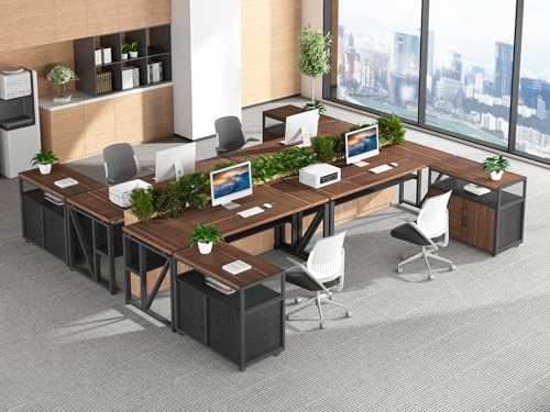 Tribesigns Office Desk with Drawers Sets, 63 inches L Shaped Computer Desk with Mobile File Cabinet,Big Executive Desk for Home Office Furniture Sets (Dark Brown, 63-inch) - color: Dark Brown