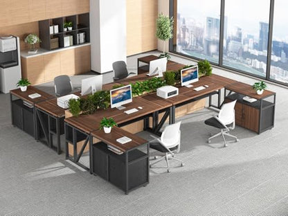Tribesigns Office Desk with Drawers Sets, 63 inches L Shaped Computer Desk with Mobile File Cabinet,Big Executive Desk for Home Office Furniture Sets (Dark Brown, 63-inch) - color: Dark Brown