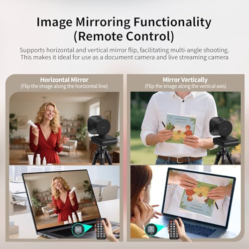 TOALLIN 4K Webcam with Ring Light, Remote Control, PDAF Autofocus | Built-in Dual Mic, 5X Zoom, USB Computer Camera for Live-Streaming/Meetings/Video Calls - style: 4K Webcam with Ring Light