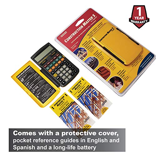 Calculated Industries 4054 Construction Master 5 Calculator | en Español, Feet-Inch-Fraction, For Carpenters, Construction Calculator with all Spanish labeling - style: CM5 en Espanol