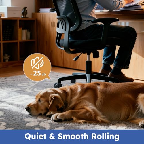 2 Inch Office Chair Wheels, Solid Plastic Casters Wheels Replacement, Heavy-Duty Computer Gaming Desk Chair Casters, Smooth & Safe Rolling for All Floors Hardwood and Carpet, Set of 5