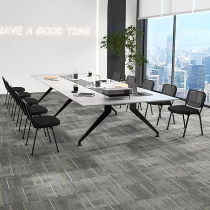 COSTWAY Stackable Guest Reception Chairs Set of 15 with Mesh Backrest | Meeting Room Chairs with Upholstered Wide Seat, Metal Frame, Anti-slip Foot Pads, Conference Chairs No Wheels for Office - size: 15 Pack