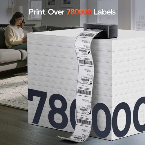 TATTMUSE Thermal Shipping Label Printer 4X6 Upgraded, 2026 New Version Bluetooth Label Printer for Small Business and Package, Support iOS, Android, Windows, Mac, Come with Label Holder - color: Black
