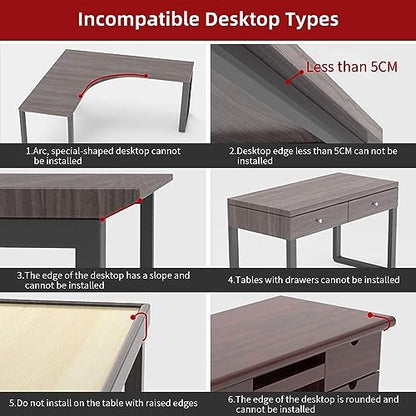 Sisyphy Ergonomics Desk Extender Tray, 25.2x9.5" Punch-Free Clamp on, Foldable Keyboard Drawer Tray, Table Mount Arm Wrist Rest Shelf, Computer Elbow Arm Support - color: Walnut, size: 25.2*9.5"(64*24cm)