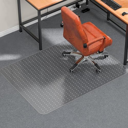 Low and Medium Pile Carpet Office Mat Chair Mat | Clear (46" x 60") - size: 46" x 60" Rectangular