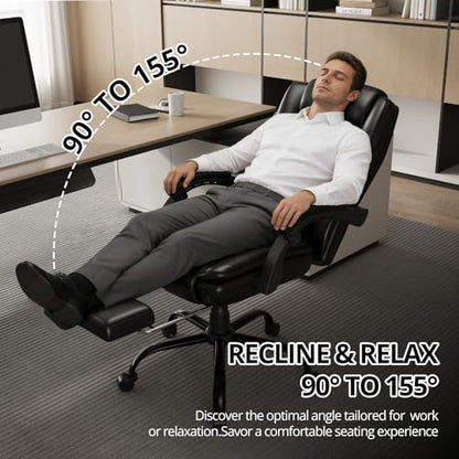 Synorla 350lbs Big and Tall Executive Office Chair with Footrest