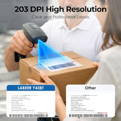 Labeer Bluetooth Thermal Shipping Label Printer, Wireless 4x6 Printer Cyan - color: Cyan
