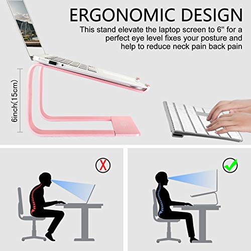 Urmust Laptop Stand for Desk, Pink, Up to 15.6" Laptop - color: D-Rose Gold