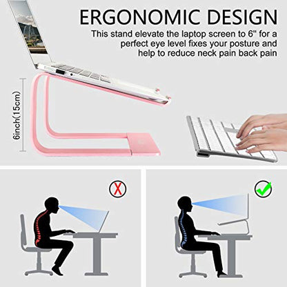 Urmust Laptop Stand for Desk, Pink, Up to 15.6" Laptop - color: D-Rose Gold