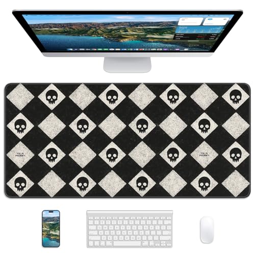Mouse Pad 31.5x15.7in Large Desk Mat Non-Slip for Office - color: Cute Skulls, size: 31.5" x 15.7"