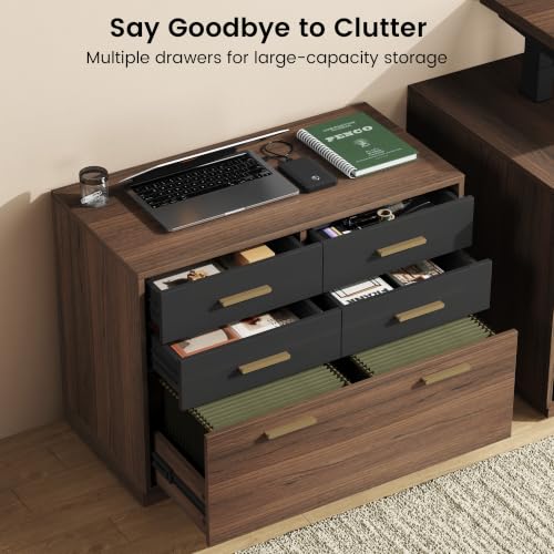 ModernMate 31.4" Lateral File Cabinet with 5 Drawers for Letter, Legal & A4