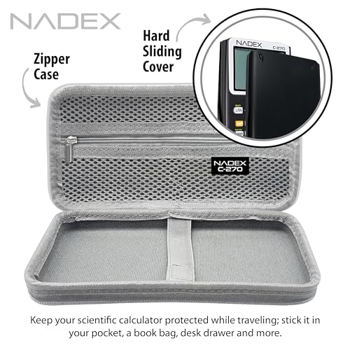Scientific Calculator with Graphing, Includes Carrying Case, for College and High School Students, Calculus, Algebra, Geometry, Trigonometry, Statistics, Physics, Chemistry, Silver - color: Silver