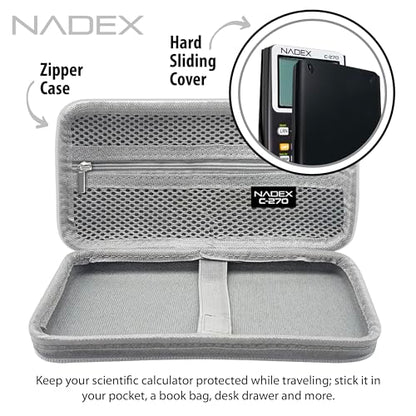 Scientific Calculator with Graphing, Includes Carrying Case, for College and High School Students, Calculus, Algebra, Geometry, Trigonometry, Statistics, Physics, Chemistry, Silver - color: Silver