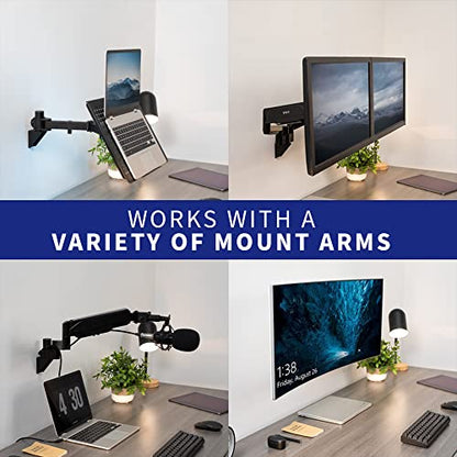 VIVO Wall Mount Conversion Pole Bracket, for Single or Dual Monitor Mount Arms, Standard 1-3/8 inch Diameter, Universal Compatibility, Weight Capacity 44 lbs, Black, MOUNT-WCB01