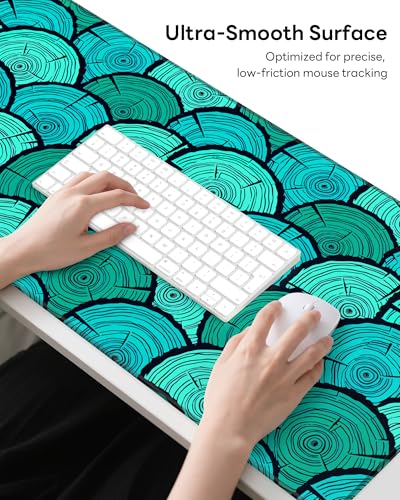 Mouse Pad 31.5x15.7in Large Desk Mat Non-Slip for Office - color: Annual Rings, size: 31.5" x 15.7"