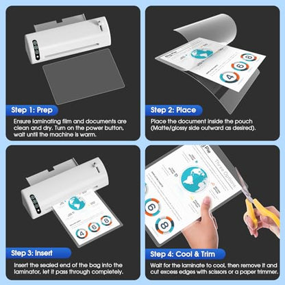 KTRIO 200 Pack Laminating Sheets 3 Mil, Hold 8.5 x 11 inch Documents, Menus