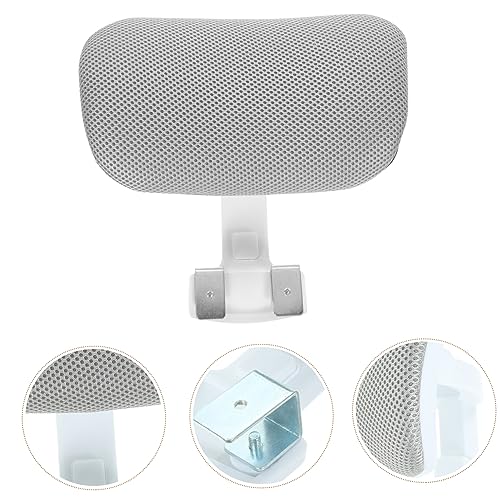 Chair Head Pillow White Headrest Pillow for Office Chair Ergonomic Design Easy to Install Adjustable Height - color: White