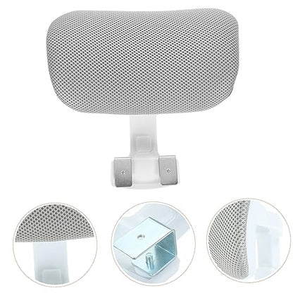 Chair Head Pillow White Headrest Pillow for Office Chair Ergonomic Design Easy to Install Adjustable Height - color: White