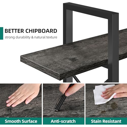 YITAHOME 70.9-Inch 5-Tier Bookshelf, Charcoal Gray