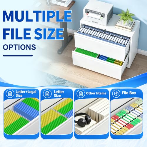 2 Drawer File Cabinet with Lock, 26.8" W Lateral Filing Cabinet - color: White, size: 26.8"W - 2 Drawer
