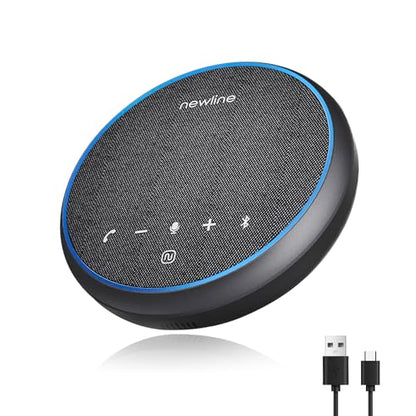 N newline Conference Speaker and Microphone, 2 Mics 360° Voice Pickup, AI Noise Reduction & Clear Calls, USB & Bluetooth Speakerphone, Up to 12H Call Time, for Small-to-Mid Meetings & Home Office