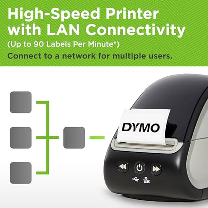 DYMO LabelWriter 550 Turbo Label Printer Bundle Label Maker with Direct Thermal Printing Automatic Includes Address Labels Multipurpose Labels Durable Multipurpose - style: 550 Turbo Bundle
