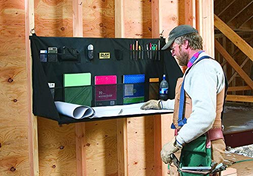 PRO WS3800 Portable Standing Desk, Workbench, Station, Storage for Jobsite, Garage, Office, Shop, Hanging Work Surface, Black - style: Contractor'S Table 20 + Pockets