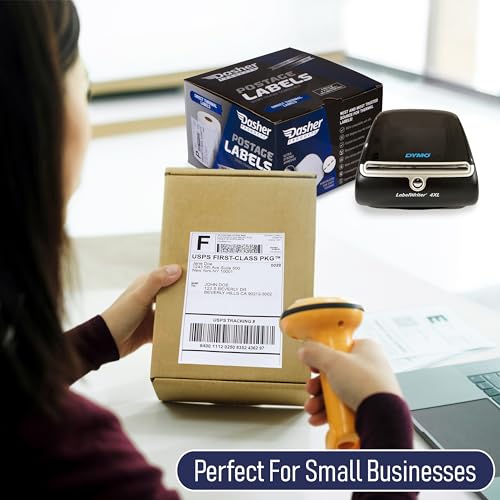 Dasher Products Thermal Shipping Labels Compatible with Dymo LabelWriter 4XL 1744907 4x6 Internet Postage Labels, Water Resistant, Strong Adhesive, Perforated, 220 per Roll, NOT for 5XL (4 Pack) - style: 4XL - 4 Rolls
