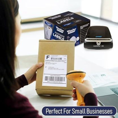 Dasher Products Thermal Shipping Labels Compatible with Dymo LabelWriter 4XL 1744907 4x6 Internet Postage Labels, Water Resistant, Strong Adhesive, Perforated, 220 per Roll, NOT for 5XL (4 Pack) - style: 4XL - 4 Rolls