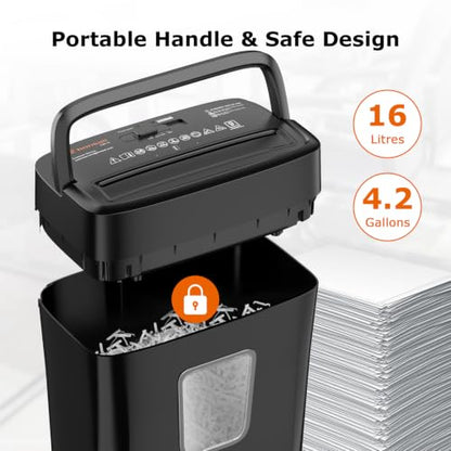 Bonsaii 9-Sheet Crosscut Paper Shredder for Home, P-4 Security Level | Shreds Credit Card, Mail, Staple & Clip, Document Shredder, 4.2 Gal Wastebasket, Small Shredder for Home Office, C261-C - size: Crosscut 9 Sheet Updated