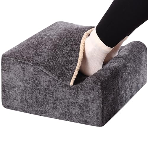 Keep Warm Foot Stool Foot Rest for Under Desk At Work | Office Footrest with Warm Feet Pocket,Ergonomic Under Deskfoot stool Stool for Office Chair & Back &Pain Relief, Dark gray+ - color: Dark Gray+