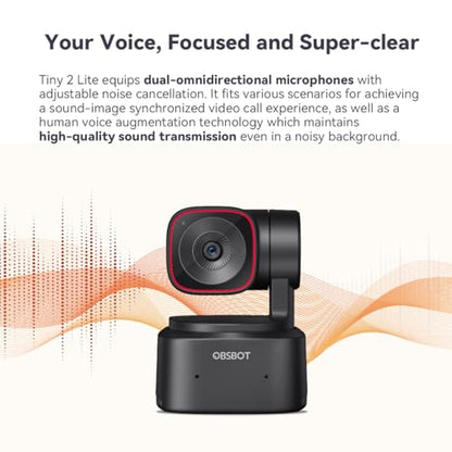 OBSBOT Tiny 2 Lite 4K PTZ Webcam AI-Tracking 1/2" CMOS - style: Tiny 2 lite