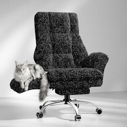 Big and Tall Office Chair, Flip Armrests for Pets & Cross Legged Sitting | Executive Ergonomic Computer Gaming Chair with Foot Rest, Wide Seat Reclining Desk Chair, Galaxy Black - color: Galaxy Black