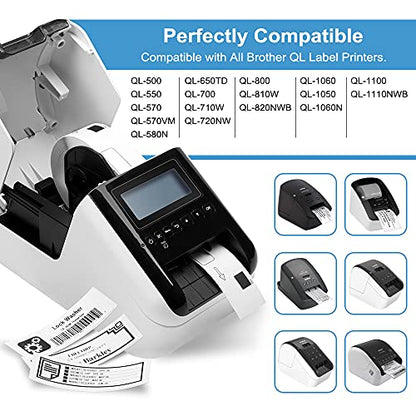6 Rolls Compatible with Brother DK-1201 Standard Address Labels Die-Cut 1.1" x 3.5" (29mm x 90mm) for QL 600 550 810w Label Printers, 400 Labels/Roll - size: 1.1 in x 3.5 in, style: Die cut label 6 rolls