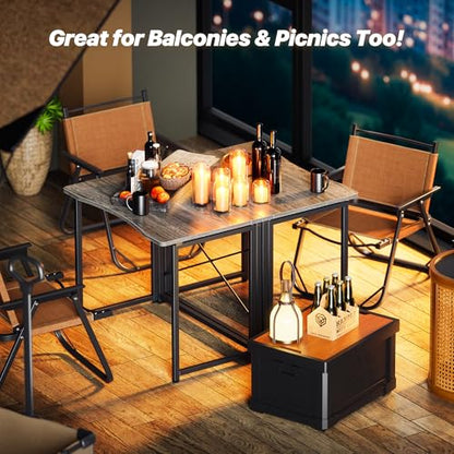 Huuger Folding Desk for Small Spaces, 31.5 Inch Foldable Computer Table - color: Grey, size: 18.9"D X 31.5"W