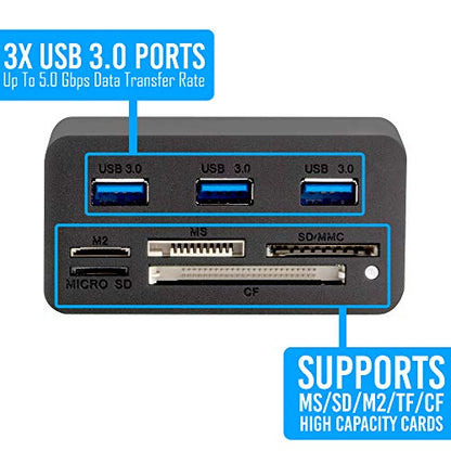 Kingwin USB C Hub Adapter w/ Card Reader Write & USB 3.0 HUB - Thunderbolt 3 Supports High Speed SD MS Micro M2 CF For Macbook, Laptop, Desktop type-c - style: USB C