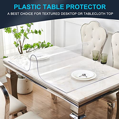 Clear Table Cover Protector PVC Desk Protector 32×48 in Plastic Writing Desk Sheet Rectangular Vinyl Desk Pad PVC Plastic Table Cover for Office Dresser Night Stand Computer & Computer Desk - size: 32" x 48" (Rectangular)