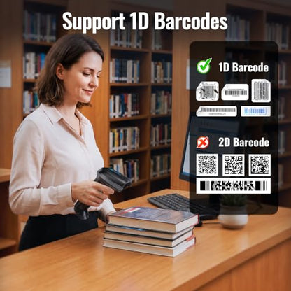 Tera Barcode Scanner 1D Wireless CCD: 2500 Pixel, Battery Indicator, T5100C