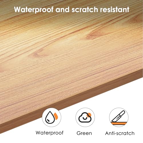 Need 54.3 Inch Large Computer Desk, Teak Wooden Top with White Metal Frame | Simple Style, Home Office, Basic Sturdy Writing Table, Study Student, Adjustable Feet, Water-Resistant, Easy Assembly - color: Teak & White, size: 54 inches