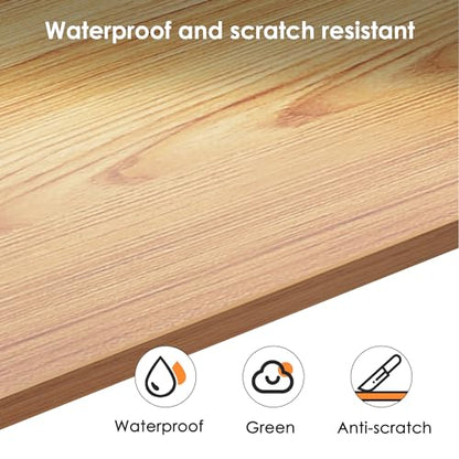Need 54.3 Inch Large Computer Desk, Teak Wooden Top with White Metal Frame | Simple Style, Home Office, Basic Sturdy Writing Table, Study Student, Adjustable Feet, Water-Resistant, Easy Assembly - color: Teak & White, size: 54 inches
