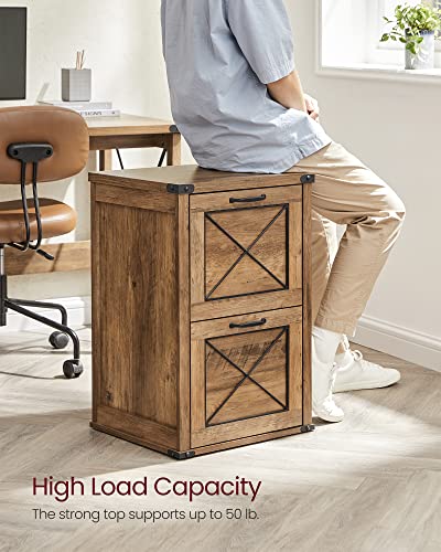 VASAGLE File Cabinet, Filing Cabinet with 2 File Drawers, Printer Stand, Fit A4, Letter Size, Hanging File Folders, Modern Farmhouse Style, for Home Office, Honey Brown UOFC048T41 - color: Honey Brown, style: 2 Drawers