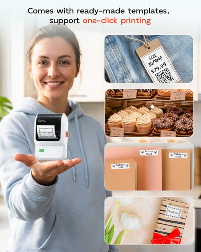 Ponek Label Makers, Bluetooth Thermal Sticker Printer with 6000+ Templates - color: White