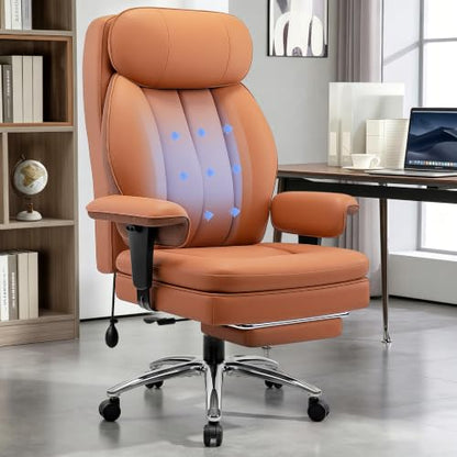 Executive Office Chair with Lumbar Support, Comfortable Computer Desk Chair - color: Brown