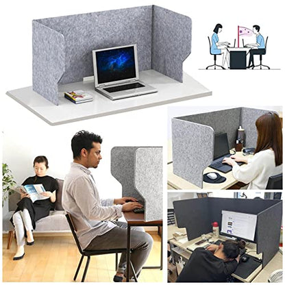 Desk Privacy Panel, Freestanding Office with 4 Brackets, Dividers Reduces, Desktop Ideal - size: 100cm/39in