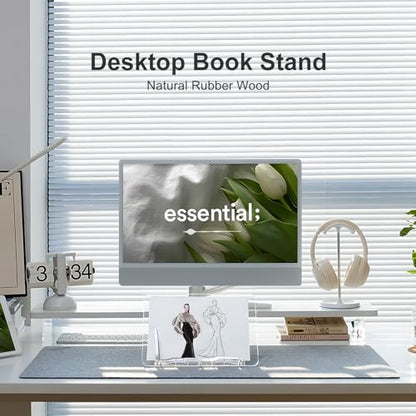 Acrylic Book Stand for Reading, Portable Book Holder for Desk, Angle Adjustable Textbook Stand for Document Recipe, Cookbook, Music Book - size: 11.42 x 8.2 inches