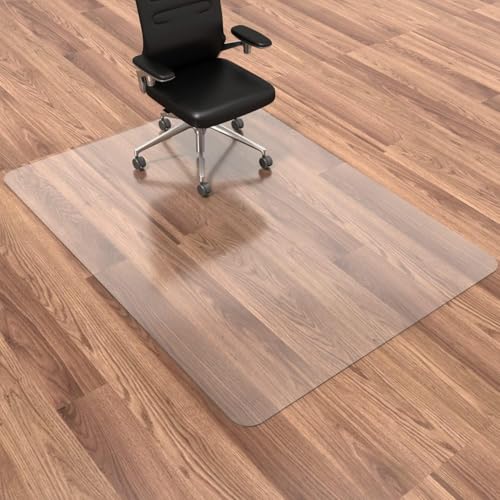 Office Chair Mat, 46" x 72" Vinyl Desk Chair Mat Clear Floor Protector Mat for Hardwood Floor/Rolling Chair Office & Home, Easy Glide and Flat Without Curling - color: For Hard Floor, size: 46" x 72" Rectangular